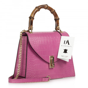 Geanta dama din piele naturala DiAmanti Michele Fucsia